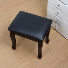 Load image into Gallery viewer, Wooden vanity stool makeup stool with seat bag,Black
