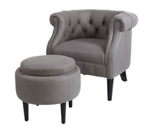 Load image into Gallery viewer, Accent Chair with storage Ottoman Set
