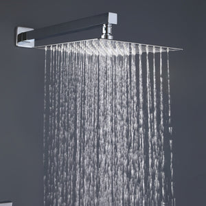 Trustmade 10 Inches Polished Chrome Shower System Bathroom Luxury Rain Mixer Shower Combo Set Wall Mounted Rainfall Shower Head System, Rough-in Valve Body and Trim Included - 2W01