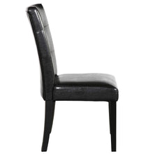 Load image into Gallery viewer, Tufted Parsons Upholstered Padded Dining Room Chairs Side Solid Wood-Accent Faux Leather Black
