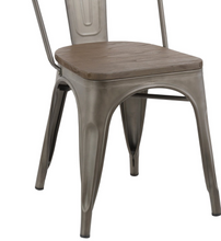 Load image into Gallery viewer, Industrial Metal Antique Bronze Rustic Distress Dining Bistro Cafe Side Chair-2
