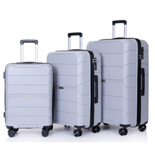 Load image into Gallery viewer, Hardshell Suitcase Spinner Wheels PP Luggage Sets Lightweight Suitcase with TSA Lock,3-Piece Set (20/24/28) ,Silver
