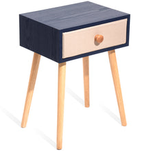 Load image into Gallery viewer, Vintage Nightstand  End Table with 1 drawer，Rustic Blue

