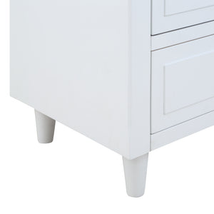 U_STYLE 3-Drawer Nightstand Storage Wood Cabinet