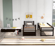 Load image into Gallery viewer, Orisfur. Twin Bunk Beds for Kids with Safety Rail and Movable Trundle bed

