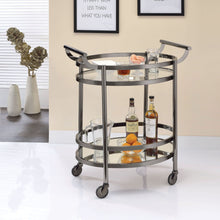 Load image into Gallery viewer, ACME Lakelyn Serving Cart, Black Nickel &amp; Clear Glass 98191
