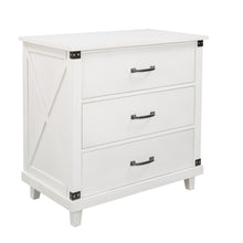 Load image into Gallery viewer, Modern Bedroom Nightstand with 3 Drawers Storage , White
