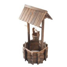 Load image into Gallery viewer, Outdoor Fir Plants Wishing Well With a Bucket and Rope for your Yard
