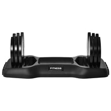 Load image into Gallery viewer, Adjustable Dumbbell with Anti-Slip Rubber Handle and Tray, Black
