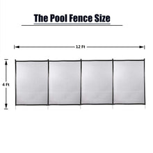 Load image into Gallery viewer, 12x4 Ft Outdoor Pool Fence With Section Kit,Removable Mesh Barrier,For Inground Pools,Garden And Patio,Black
