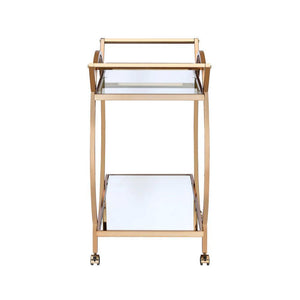 ACME Traverse Serving Cart, Champagne & Mirrored 98295