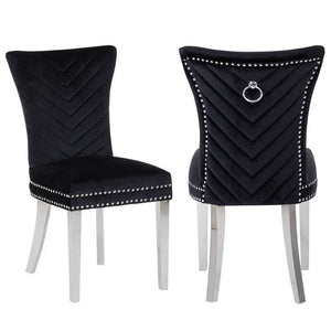 Eva chair with stainless steel legs Black