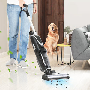 [VIDEO] Wireless Wet and Dry Vacuum Cleaner, 3-in-1 Floor Cleaner with Two Tank System, 5000mAh, Self-Cleaning System, LED