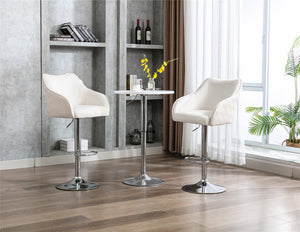 COOLMORE  Bar Stools with Back and Footrest Counter Height Dining Chairs Set of 2
