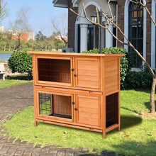Load image into Gallery viewer, Outdoor  waterproof fir wood honey red Chicken coop double-deck rabbit cages
