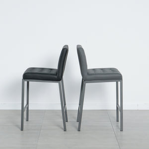 Cheap Modern Design High Counter Stool metal legs Kitchen Restaurant black pu Bar Chair(set of 2)