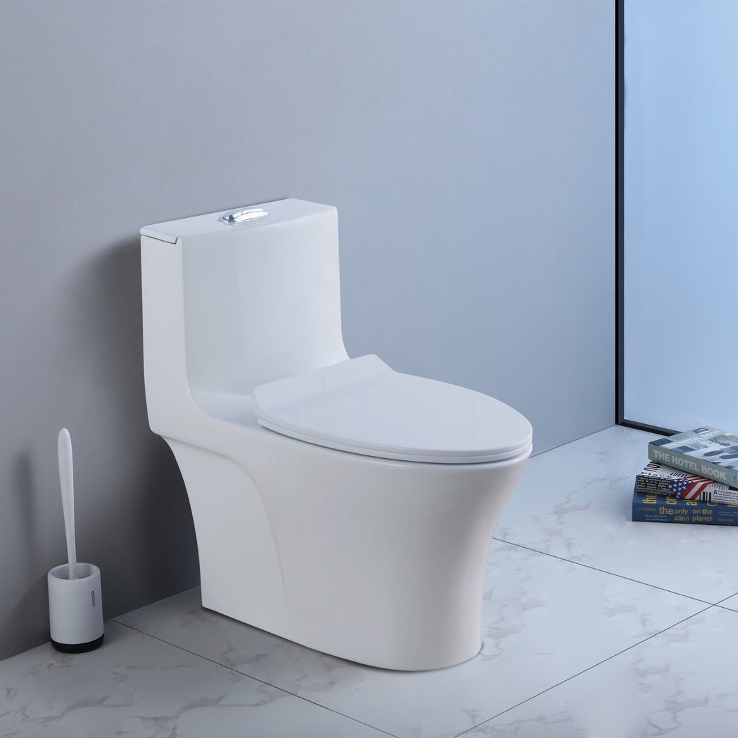 1.28 GPM (Water Efficient) One-Piece Elongated Toilet, Soft Close Seat Included (cUPC Approved) - 28