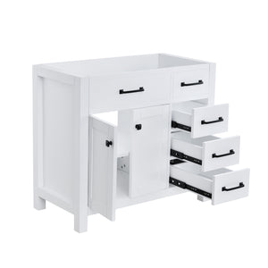 36 Inch W White Bathroom Vanity Set with Faucet and Mirror