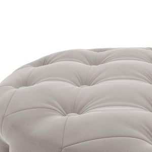 [New] 29.5"Wide Classic Button Tufted Velvet Round Ottoman Living Room Footrest Without Storage