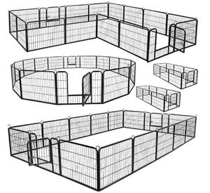 Dog Pen Indoor, 16 Panels 24-inch-high Dog Playpen for Small/Medium/Puppy Dogs, Rabbits Ducks, Heavy Duty Metal Pet Fence Outdoor Enclosure Kennel for RV Camping Play Yard