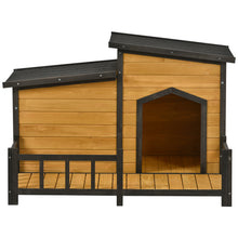 Load image into Gallery viewer, GO 47.2 ” Large Wooden Dog House Outdoor,  Outdoor &amp; Indoor Dog Crate, Cabin Style, With Porch
