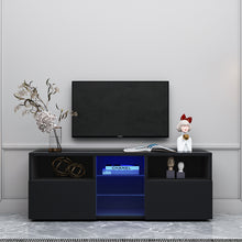 Load image into Gallery viewer, Modern Minimalist TV Cabinet Living Room with 20 colors LED Lights,TV Stand Entertainment Center (Black) Modern High-Gloss LED TV Cabinet, Simpleness Creative Furniture TV Cabinet
