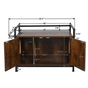 30 inches（(removable inner test board)） Litter  pet apartment, Pet Crate with Iron and Wood Sturdy Structure, Cat Dog House Nightstand