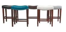 Load image into Gallery viewer, Grey Leather Barstool 2 pcs Set
