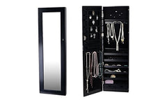 Load image into Gallery viewer, Wall mount Over the Door Wooden Jewelry Armoire Black
