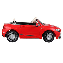 Load image into Gallery viewer, 12V Kid Ride on Car with Parental Remote Control, Licensed Maybach S650 Electric Vehicle with MP3, Bluetooth, Music, LED Lights, for Children 3-8, Red
