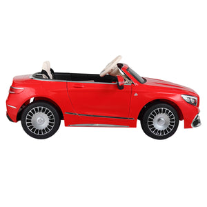 12V Kid Ride on Car with Parental Remote Control, Licensed Maybach S650 Electric Vehicle with MP3, Bluetooth, Music, LED Lights, for Children 3-8, Red