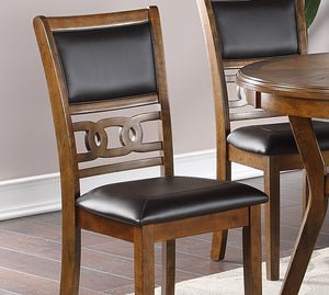 Dining Room Furniture Walnut Finish Set of 2 Side Chairs Cushion Seats Unique Back Kitchen Breakfast Chairs