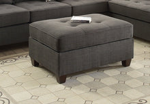 Load image into Gallery viewer, Cocktail Ottoman Dorris Fabric Ash Black Color W Tufted Seats Ottomans
