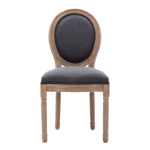 HengMing Upholstered Fabrice French Dining  Chair with rubber legs,Set of 2