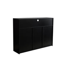 Load image into Gallery viewer, Living Room Sideboard Storage Cabinet Black High Gloss with LED Light, Modern Kitchen Unit Cupboard Buffet Wooden Storage Display Cabinet TV Stand with 3 Doors for Hallway Dining Room
