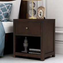 Load image into Gallery viewer, Vintage Aesthetic 1 Drawer Solid Wood Nightstand Sofa End Table in Rich Brown (Nightstand of Freely Configurable Bedroom Sets)
