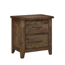 Load image into Gallery viewer, Classic Transitional Design Nightstand Burnished Finish Solid Rubberwood Bedroom Side Table Rustic Look Furniture

