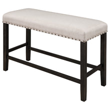 Load image into Gallery viewer, TOPMAX Rustic Wooden Upholstered Dining Bench for Small Places, Espresso+ Beige
