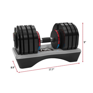 Adjustable Dumbbell - 80lb Single Dumbbell with Anti-Slip Handle, Fast Adjust Weight Exercise Fitness Dumbbell with Tray Suitable for Full Body Workout