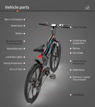 Load image into Gallery viewer, AOSTIRMOTOR Electric Bicycle 500W Motor 26&quot; Tire With 48V/15Ah Li-Battery S05-1亚马逊禁售
