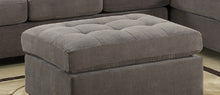 Load image into Gallery viewer, Cocktail Ottoman Waffle Suede Fabric Charcoal Color W Tufted Seats Ottomans Hardwoods
