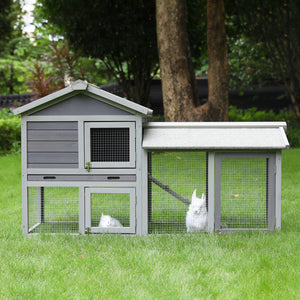 Wooden Chicken Coop Large Wooden Outdoor Bunny Rabbit Hutch Hen Cage with Ventilation Door, Removable Tray & Ramp Garden Backyard Pet House RH431
