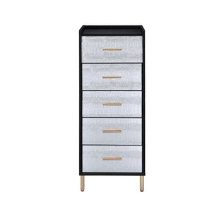 ACME Myles Jewelry Armoire, Black, Silver & Gold Finish AC01167