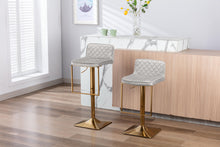 Load image into Gallery viewer, SUPERJARE Bar Stools  - Swivel Barstool Chairs with Back, Modern Pub Kitchen Counter Height，velvet
