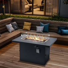 Load image into Gallery viewer, Aluminum alloy FIRE PIT TABLE 55000BTU outdoor with Glass Wind Guard for Garden Patio
