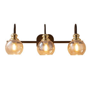 Vanity lamp bathroom lamp mirror lighting matte black brushed gold glass lampshade wall lamp wall lamp lamp 3 lamps（Without bulb）