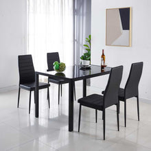 Load image into Gallery viewer, 1+4 dining table and chair set,dining room,office,black color

