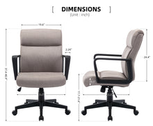 Load image into Gallery viewer, Hengming Home Office Chair Spring Cushion Mid Back Executive Desk Fabric Chair with PP Arms Leather 360 Swivel Task Chair

