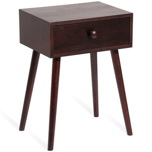 Mid Century Modern Nightstand with 1 Drawer,Brown