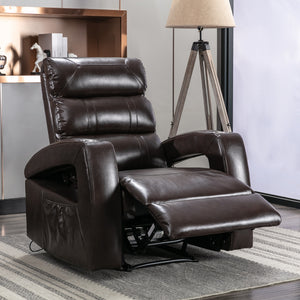 Orisfur. Power Motion Recliner with USB Charge Port and Two Cup Holders -PU Leather Lounge chair for Living Room